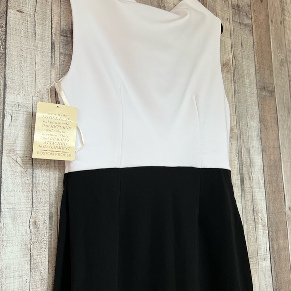 Black n white Boston Proper Long Dress Medium - Picture 3 of 6